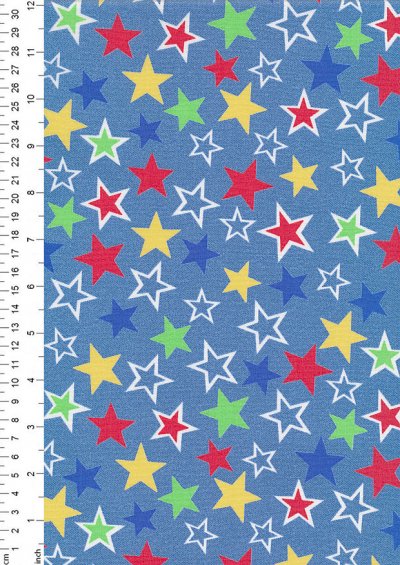 Rose & Hubble - Quality Cotton Print CP-0882 Chambray Stars
