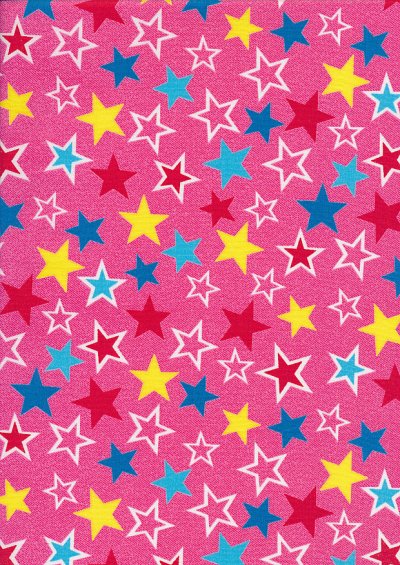 Rose & Hubble - Quality Cotton Print CP-0882 Coral Pink Stars