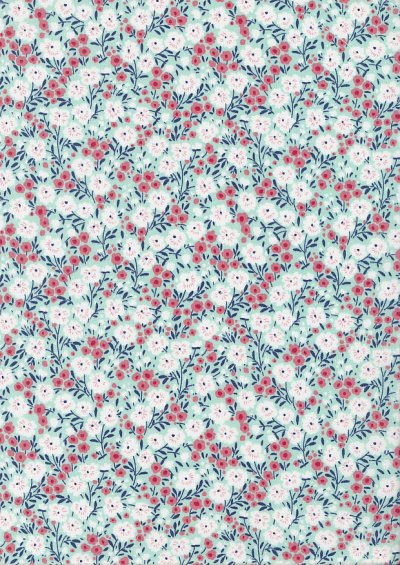 Rose & Hubble - Quality Cotton Print CP-0826 Mint Floral