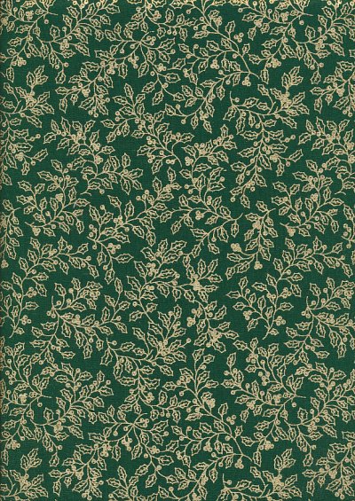 Fabric Freedom - Christmas Holly Gold/Green