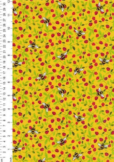 Rose & Hubble - Quality Cotton Print CP0867 Yellow Bees