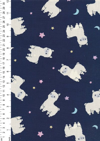Rose & Hubble - Quality Cotton Print CP0845 Navy Llamas