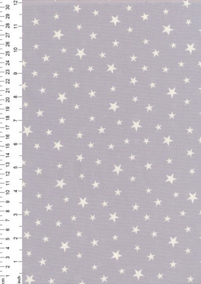 Rose & Hubble - Quality Cotton Print Stars Silver CP0851