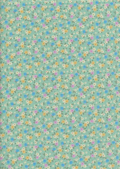Rose & Hubble - Ditsy Floral On Turquoise