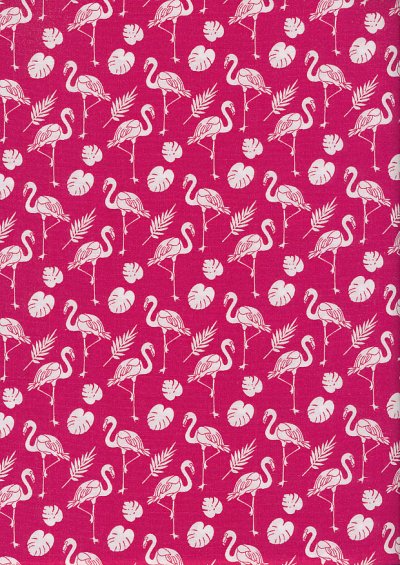 Rose & Hubble - White Flamingos On Red