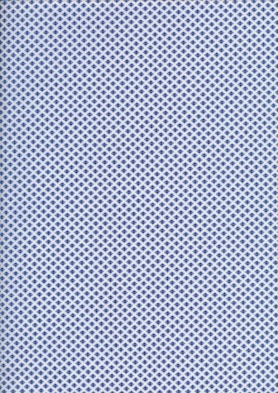 Sevenberry Japanese Ditsy Heirloom - Blue Space Invaders On White