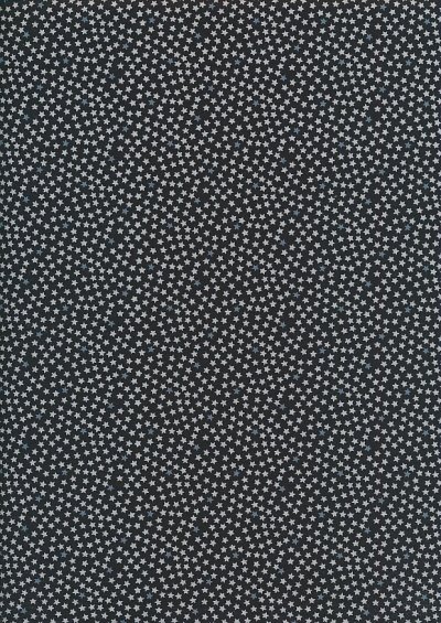 Sevenberry Japanese Ditsy Heirloom - Grey Stars On Black