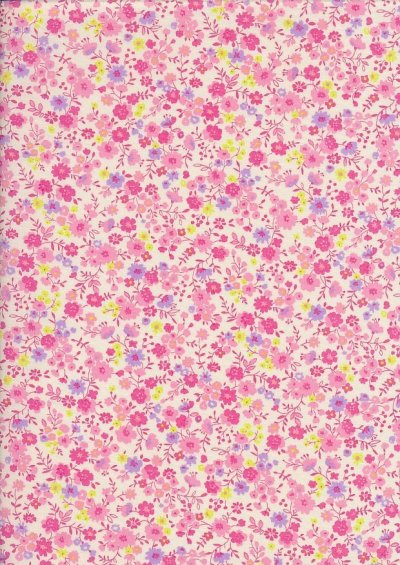 Sevenberry Japanese Ditsy Floral - Flower Bed Pink