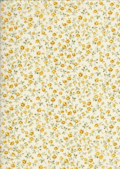 Sevenberry Japanese Ditsy Floral - Rose Trellis Yellow
