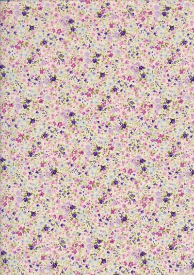 Sevenberry Japanese Ditsy Floral - Scattered Seeds Purple