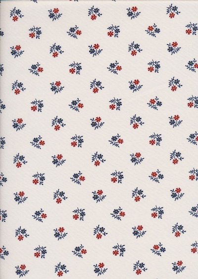 Sevenberry Japanese Ditsy Floral - Flower Motif White