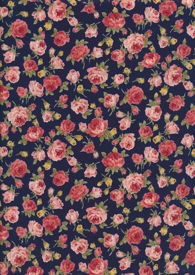 Sevenberry Japanese Ditsy Floral - Vintage Rose Navy