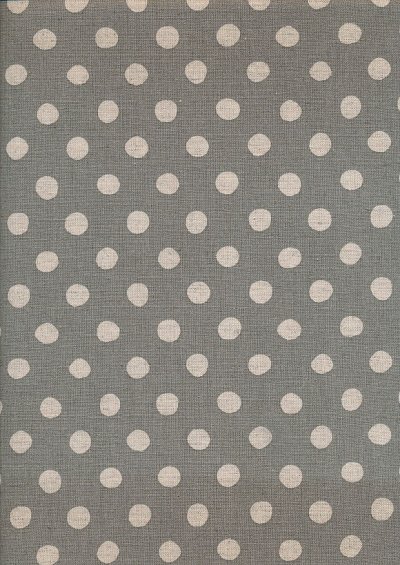 Sevenberry Japanese Linen Look Cotton - Plain Cream Dot On Grey
