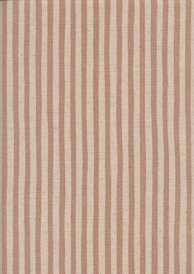 Sevenberry Japanese Linen Look Cotton - Plain Dusty Pink Stripe On Cream