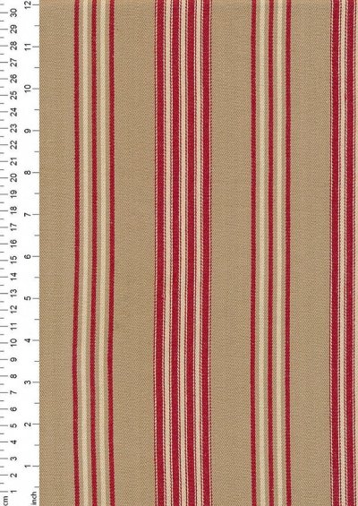 Canvas Ticking - Red & Brown