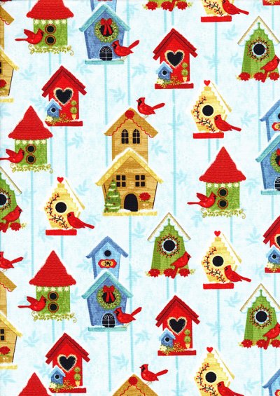 Studio E - Christmas Winter Joy Bird House Blue