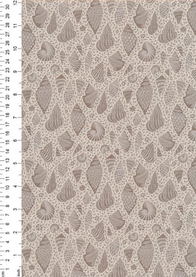 Tilda Fabrics - Cotton Beach 110025 Beach Shells Grey