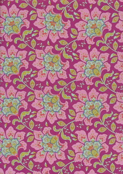 Tilda Fabrics - Bloomsville Flowermarket Plum 100502