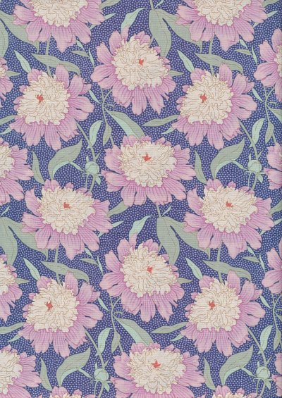 Tilda Fabrics - Gardenlife Blue Bowl Peony 100320