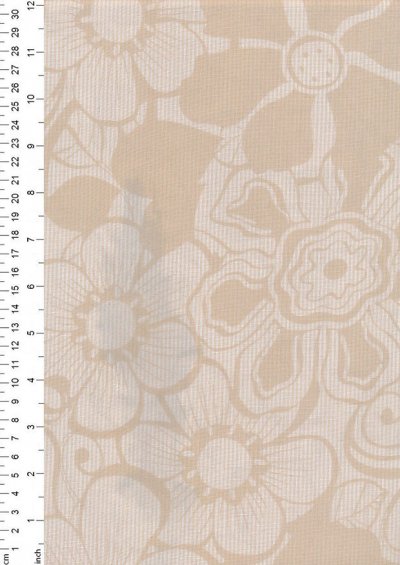 Cotton Lawn -Stencil Floral Beige