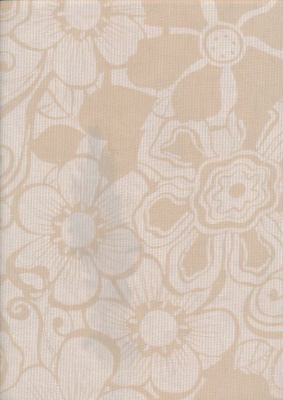 Cotton Lawn -Stencil Floral Beige