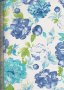 Cotton Sateen Print 60" Wide - White With Blue Rose