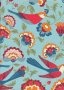 Craft Cotton Birdhouse - Large Bird & Flower Turquoise