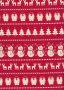 John Louden Scandi Christmas - Cream Snowmen, Reindeer & Trees Red
