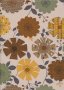 Cotton Canvas Print - Green, Brown & Yellow Floral Sketch