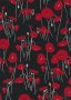 Polyester Hermione Georgette - Poppies On Black