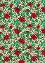 Fabric Freedom Traditional Gilded Christmas - Poinsettias FF507-4 Green