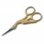 Scissors: Embroidery: Gold-Plated: Stork Style: 9cm/3.5in