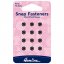 Snap Fasteners: Sew-on: Black: 6mm: Pack of 12