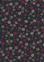 Sevenberry Japanese Fabric - Pink Small Pressed Flowers & Leaves Black