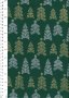 John Louden Christmas Collection - Gold and Silver Trees on Green