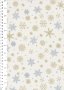 John Louden Christmas Collection - Gold and Silver Snowflakes on Ivory