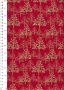 John Louden Christmas Metallic Print - Foil Tree Red/ Gold JLX0017RED