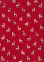 John Louden Christmas Metallic Print - New Reindeer Red/ Gold JLX009RED