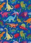 Novelty Fabric - Multi Coloured Dinosaurs On Blue