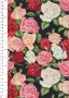 Novelty Fabric - Red, Pink & White Roses On Black
