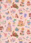 Novelty Fabric - Tea, Cakes & Apples On Pink