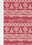 John Louden Scandi Christmas - Linear Trees & Floral Cream On Red 9000S