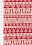 John Louden Scandi Christmas - Linear Reindeer & Trees Cream On Red 9000Q