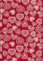 John Louden Scandi Christmas - Hearts Cream On Red 9001L